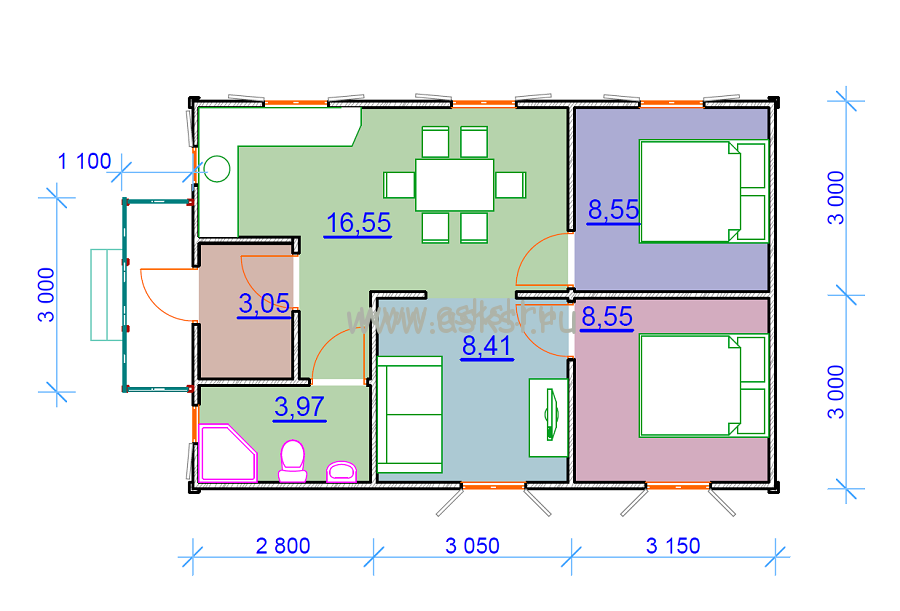 Планировка дома 6 на 9 одноэтажный. План каркасного дома 6 9 одноэтажный. Дом 6 на 9 одноэтажный планировка. План дома 6 на 9 одноэтажный.