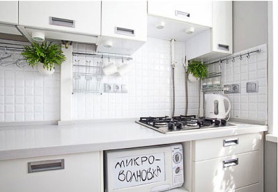дизайн кухни 7 кв м белого цвета
