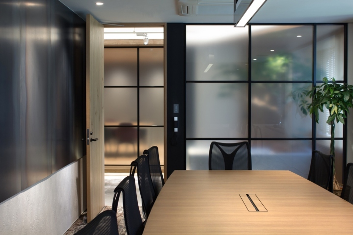 Светлые деревянные двери в интерьере офиса