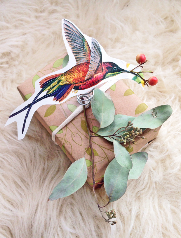 Bird Gift Wrapping Idea