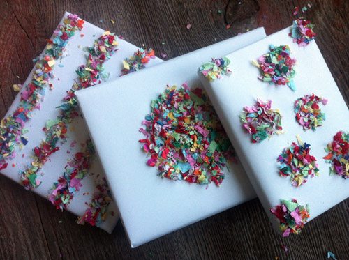 confetti gift wrapping