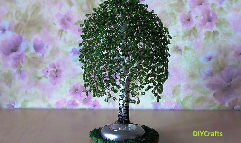 Береза-светильник из бисера. Мастер-класс / DIY MK.Birch lamp from beads Береза-светильник из бисера. Мастер-класс / DIY MK.Birch lamp from beads