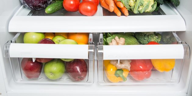 Ящики для хранения фруктов и овощей в холодильнике