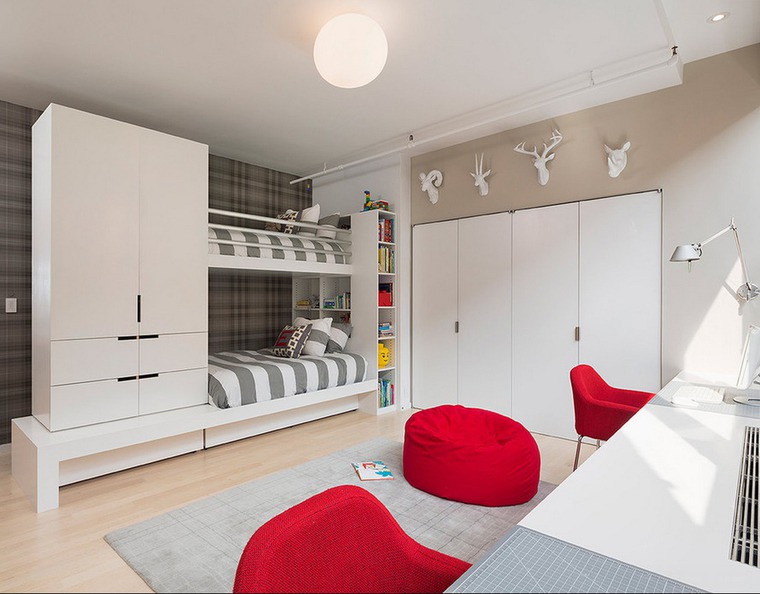 Одна детская комната для нескольких детей — 29 ярких дизайнерских решений, фото № 27