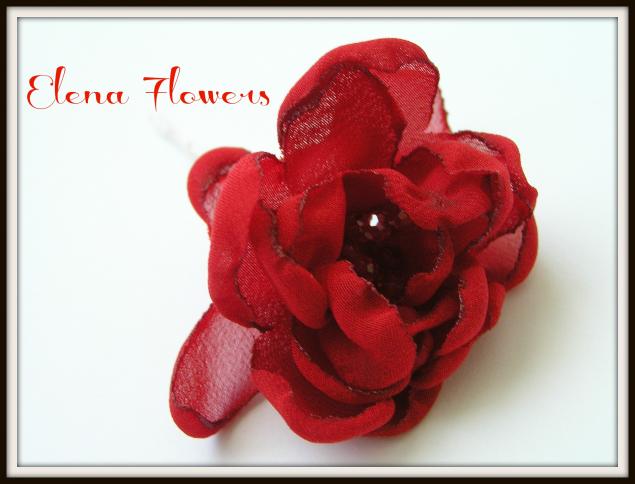 Роза из шифона Мастер класс от Elena Flowers, фото № 12