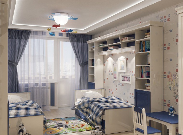 Одна детская комната для нескольких детей — 29 ярких дизайнерских решений, фото № 28