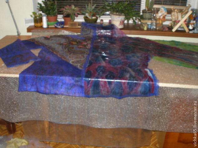 Мастер-класс по работе с павловопосадскими платками в технике мокрого валяния, фото № 34