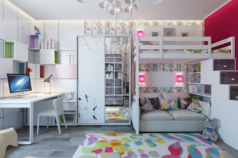 Одна детская комната для нескольких детей — 29 ярких дизайнерских решений, фото № 17