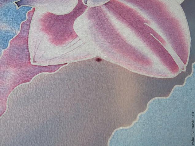Роспись шелкового шарфа «Орхидеи», фото № 12
