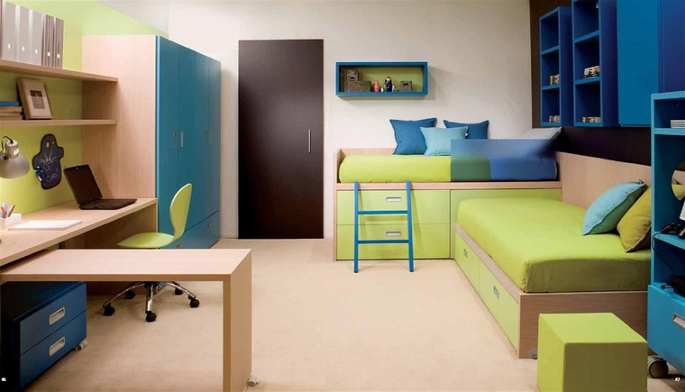 Одна детская комната для нескольких детей — 29 ярких дизайнерских решений, фото № 24