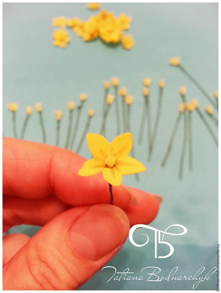 Создание полевых цветов из фоамирана: весенники, фото № 12