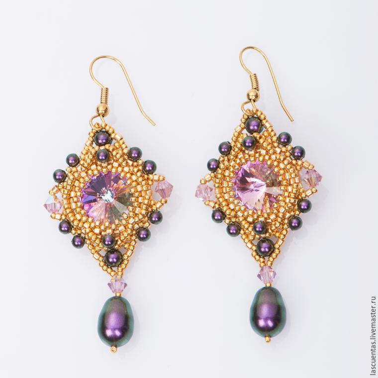 Мастер-класс создаем очаровательные серьги из бисера и кристаллов warovski, фото № 23