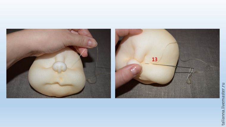 Создаем «карамельные губки» для кукол в технике «скульптурный текстиль». Утяжка губ, фото № 7
