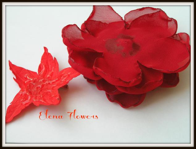 Роза из шифона Мастер класс от Elena Flowers, фото № 23