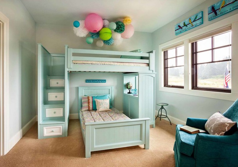 Одна детская комната для нескольких детей — 29 ярких дизайнерских решений, фото № 16