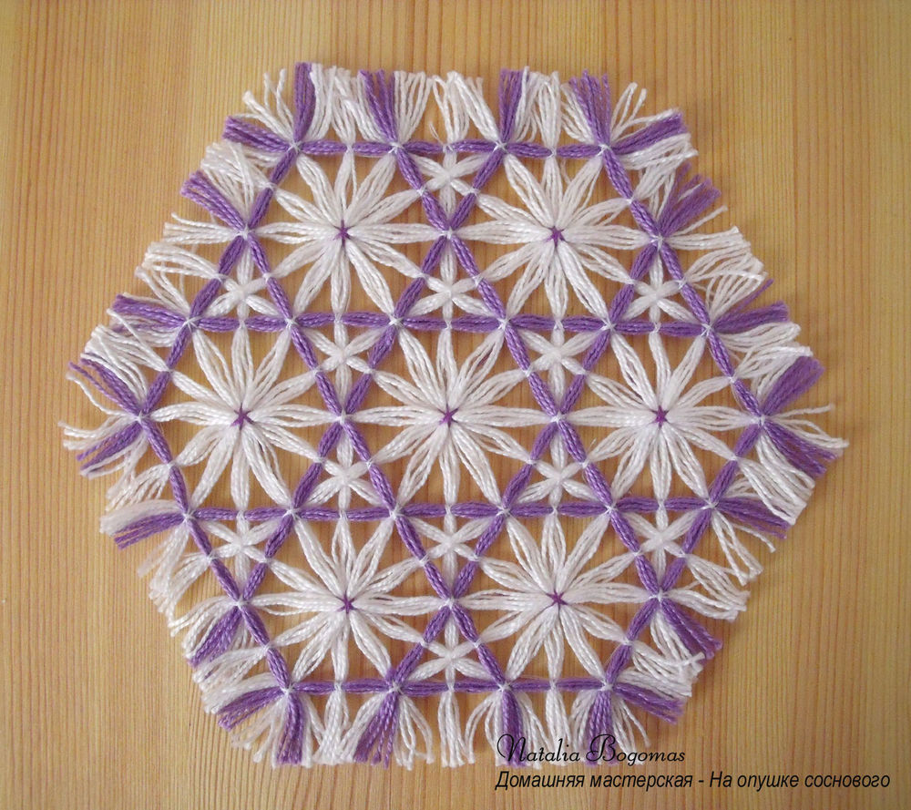 Плетение салфеток на 6-иугольной раме, фото № 12