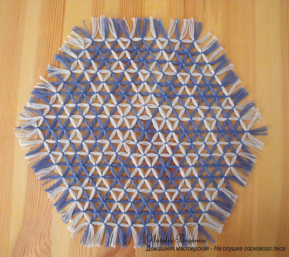Плетение салфеток на 6-иугольной раме, фото № 4