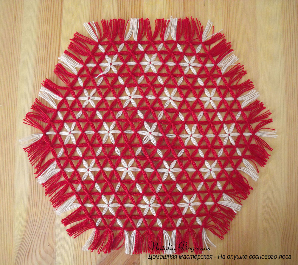 Плетение салфеток на 6-иугольной раме, фото № 6
