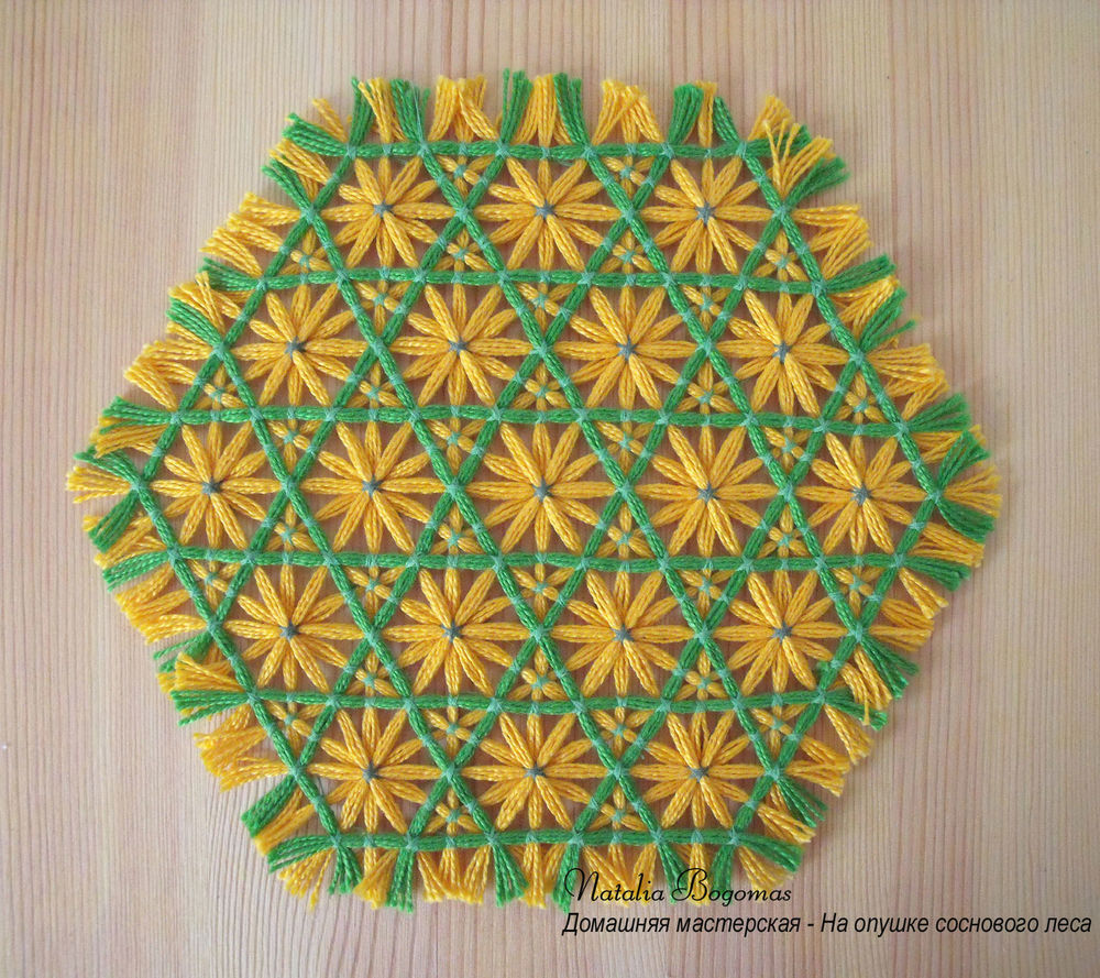 Плетение салфеток на 6-иугольной раме, фото № 13