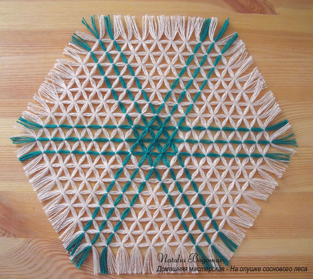 Плетение салфеток на 6-иугольной раме, фото № 7