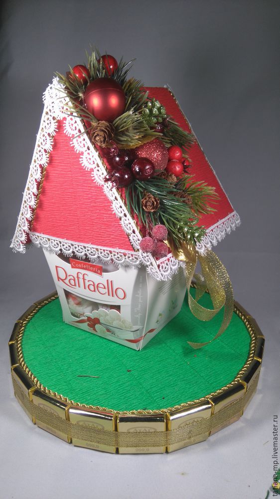 Новогодний домик Деда Мороза из коробки конфет: мастер-класс, фото № 34