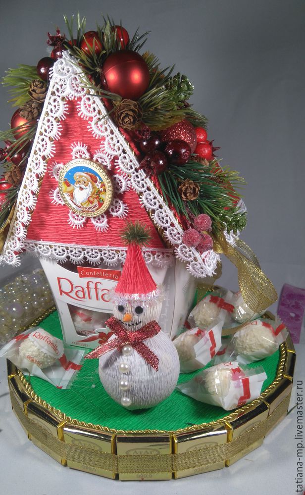 Новогодний домик Деда Мороза из коробки конфет: мастер-класс, фото № 43
