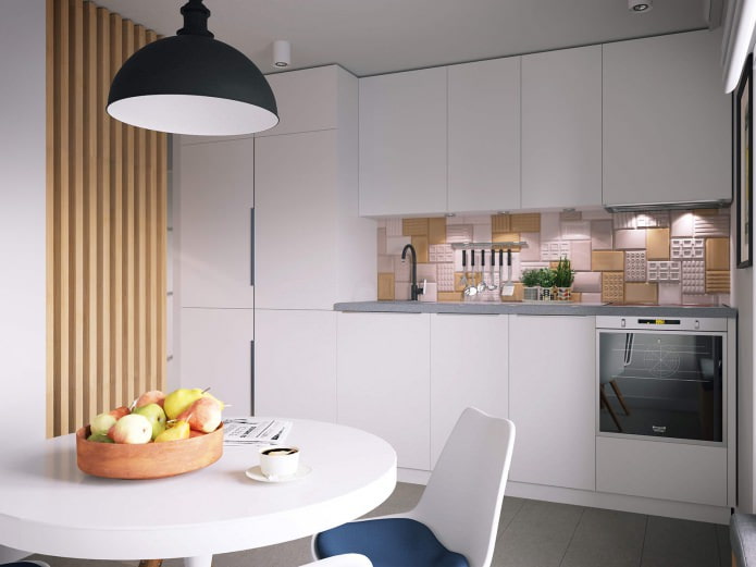 кухня в дизайне однокомнатной квартиры 37 кв. м.
