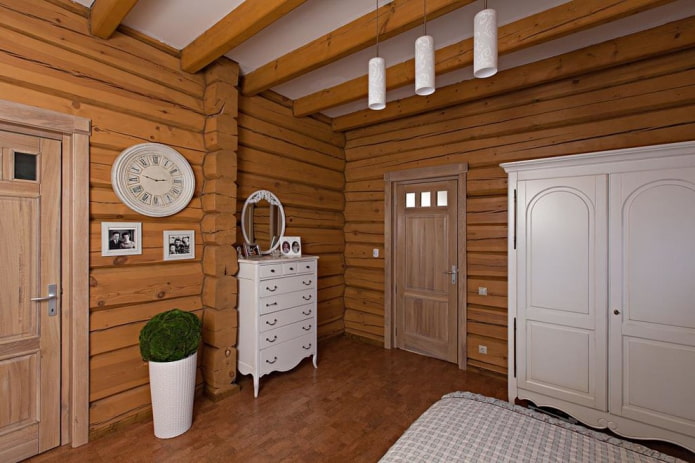 деревянные двери в спальне в стиле прованс