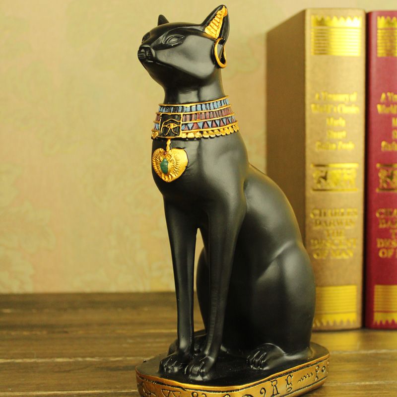 Черная статуэтка кошки для египетской ванной