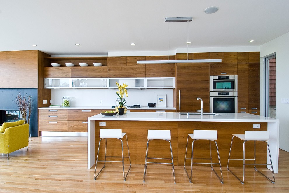 Коричневый цвет в интерьере кухни стиля модерн