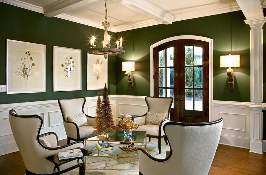гостиная комната в зелёном цвете варианты дизайна