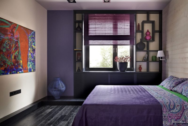 Дизайн спальни: рулонные шторы