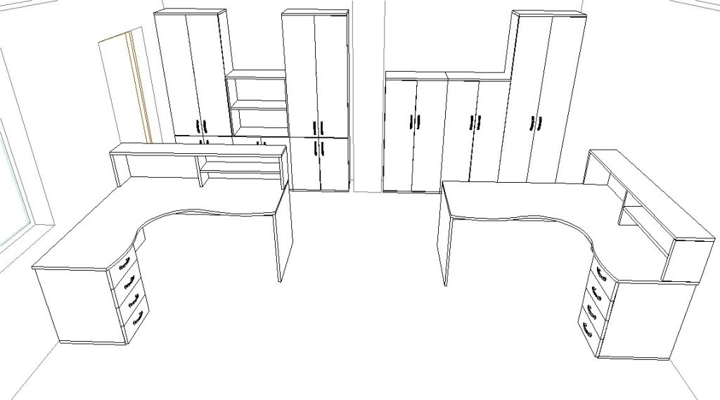 план расстановки мебели в офисе
