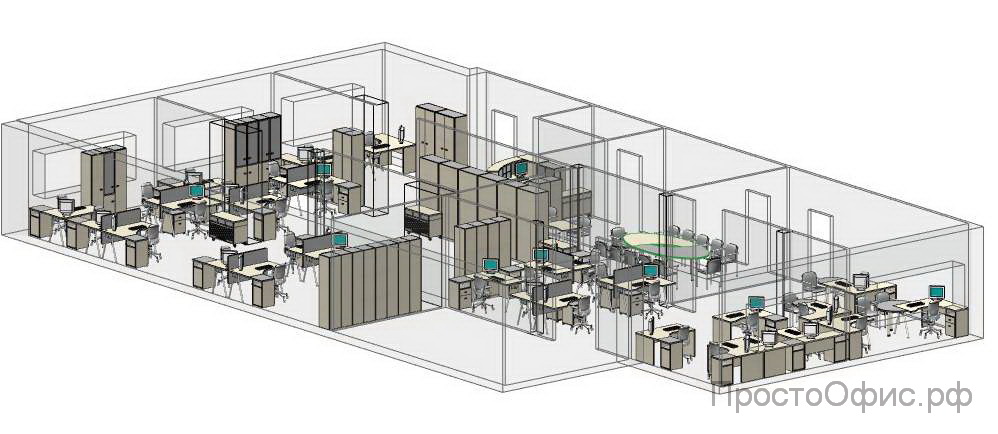 Дизайн проект офиса изометрия