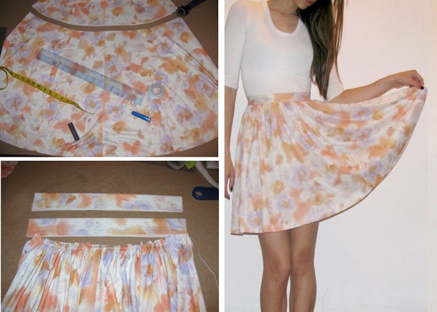 Пошив юбки из старого платья