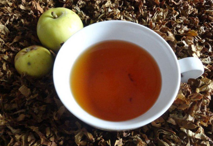 Чай из листьев яблони