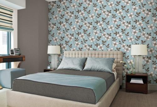 Серо голубые обои в спальне. Спальная комната в голубом цвете — варианты дизайна