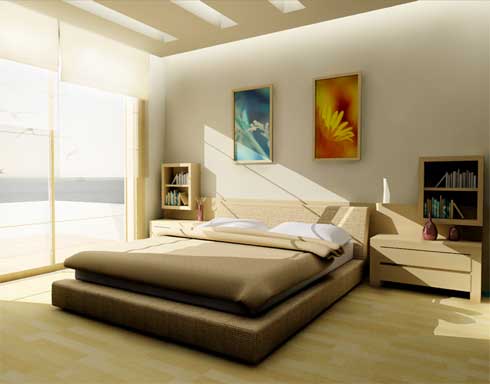 Шоколадный цвет в спальне минимализм