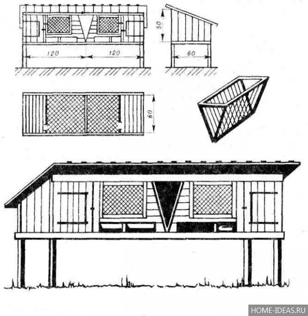Клетки для кроликов своими руками: чертежи, размеры и фото