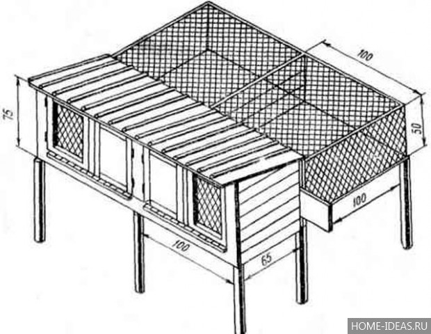 Клетки для кроликов своими руками: чертежи, размеры и фото