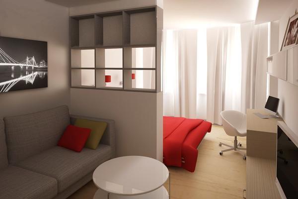 Сделать смежную гостиную со спальней в 18 кв метровой квартире не только реально, но и просто