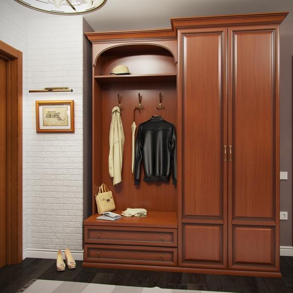 Шкаф в прихожей в классическом стиле должен гармонично сочетаться с остальными предметами интерьера