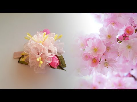 Заколки-зажимы с цветами сакуры