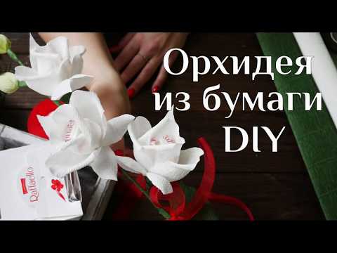 Орхидея из бумаги DIY МК/ Цветы из бумаги/ Букет из конфет/ Paper flowers/Поделки из бумаги/100 ИДЕЙ