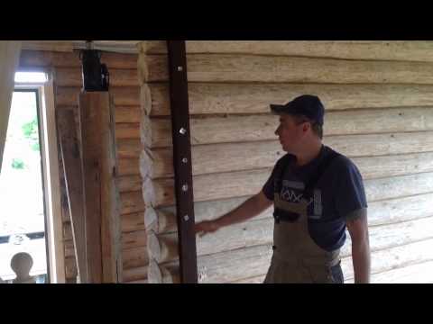 Выравнивание стены в деревянном доме
