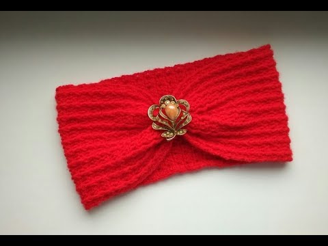 "Повязка чалма крючком для начинающих" (Headband turban crochet for beginners)