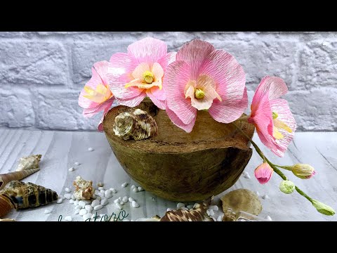 Орхидея Фаленопсис из гофрированной бумаги /мастер класс веточка орхидеи / DekoratoroDIY