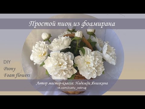 Простой пион из фоамирана мастер-класс / Peony 