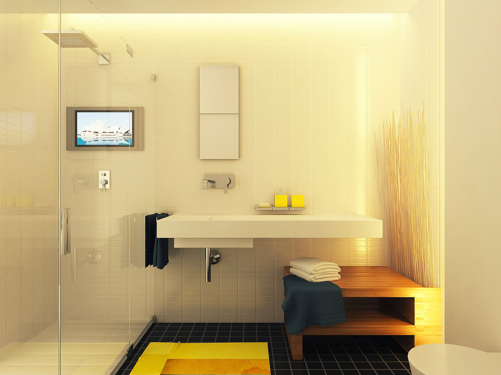 Ванная маленькой квартиры-студии