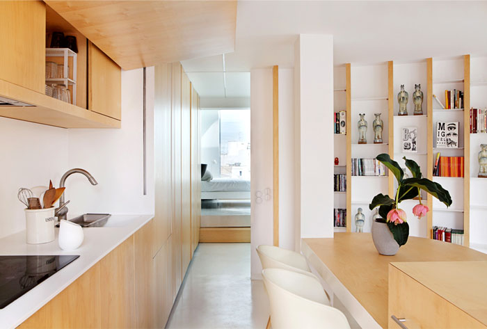 Дизайн интерьера квартиры в современном классическом стиле - открытая планировка